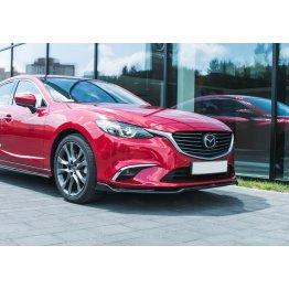 Накладка сплиттер на передний бампер Вар2 на Mazda 6 GJ рестайл